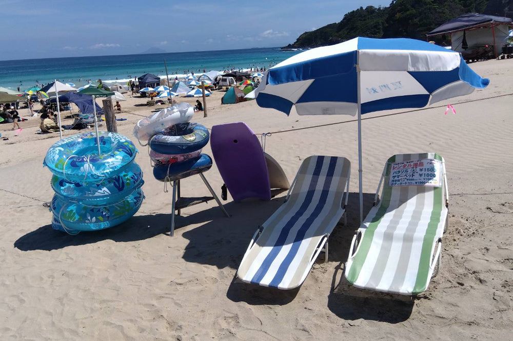 パラソル Parasol – 白浜大浜海水浴場・伊豆・下田市 駐車場と海用品